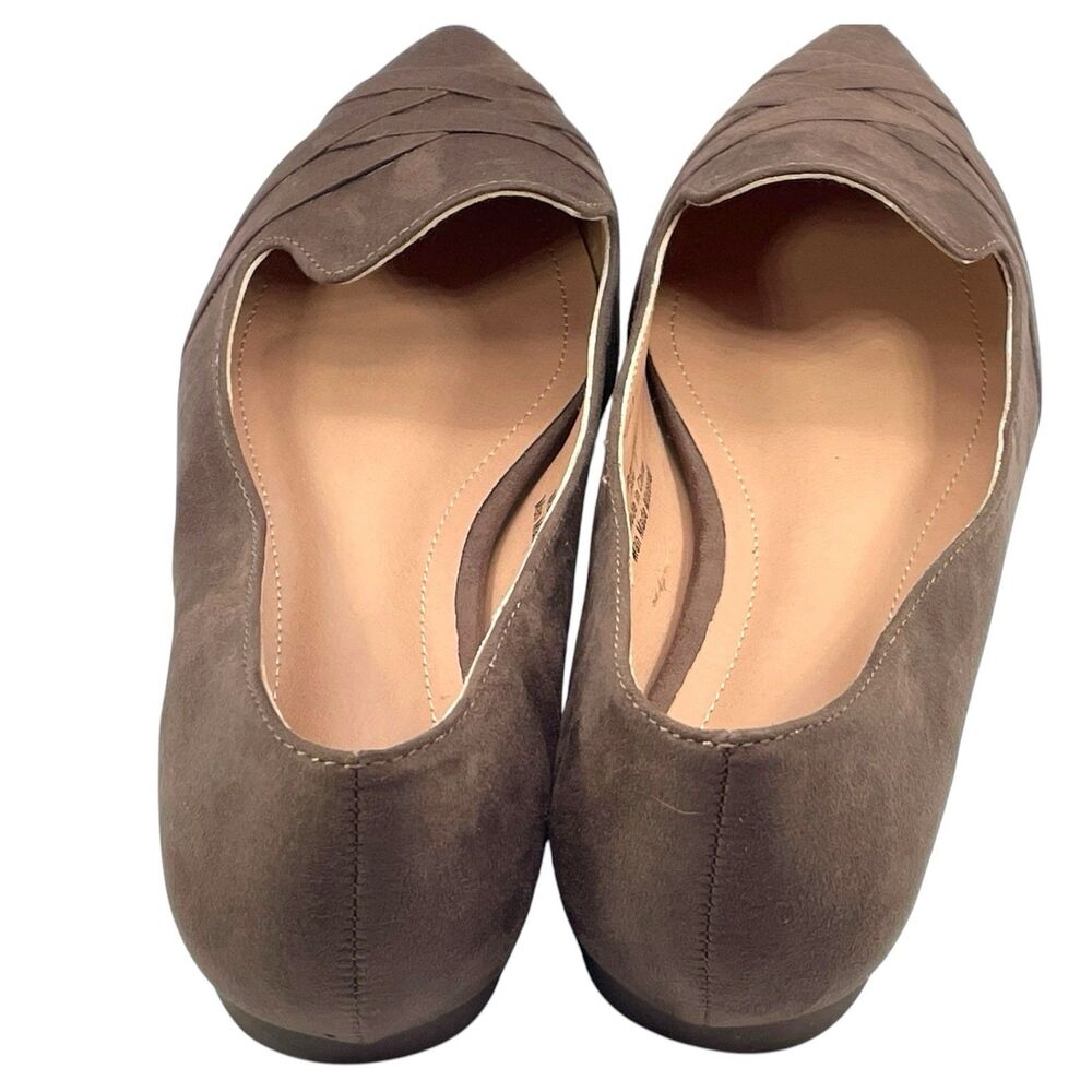 Women’s Brown Pointed Toe Woven Detail Flats Size 7 - Picture 7 of 8
